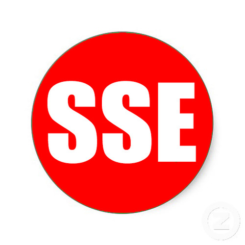 SSE Hardhat Sticker (Short Service Employee) White Lettering / Red Background #2