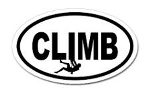 Climb Oval Bumper Sticker