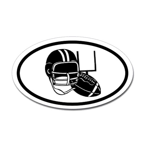 football oval bumper sticker #2