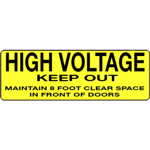 High Voltage Keep Clear (Black Lettering/ Yellow Background)