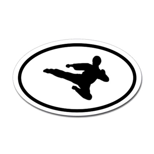 Karate Oval Bumper Sticker