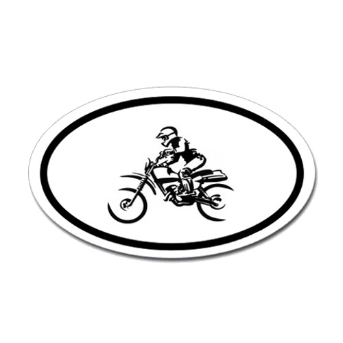 Motorcross Oval Bumper Sticker