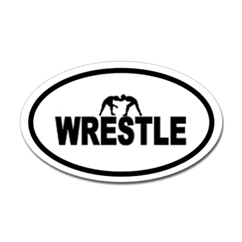 Wrestle Oval Bumper Sticker