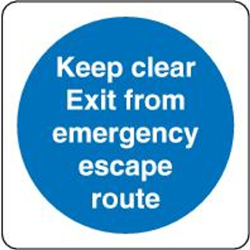 Keep Clear Exit From Emergency Escape Route