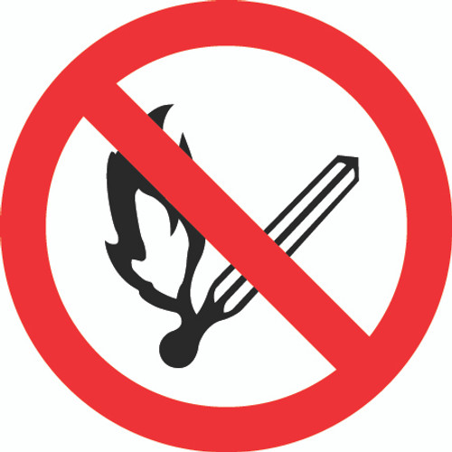 No Naked Flames (ISO Prohibition Symbol)