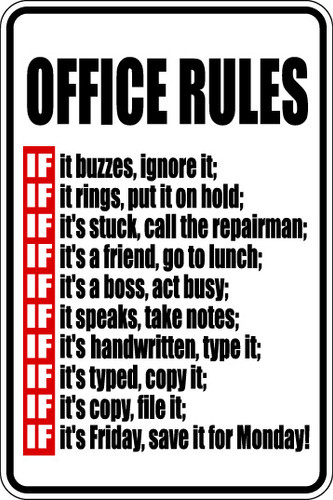 Office Rules Sign