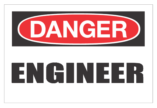 Danger Engineer Hardhat Sticker