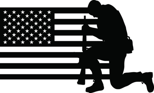 American Flag with Soldier #2 Decal