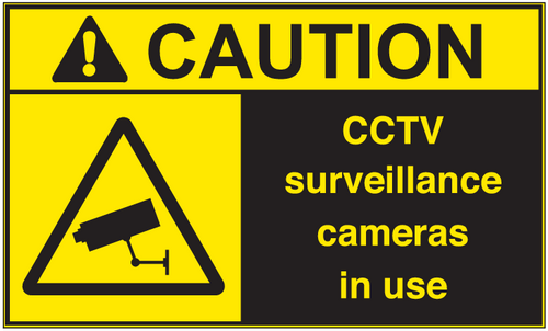 ANSI Caution CCTV Surveillance Cameras In Use Vinyl Sign #2