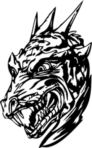 Three Horned Dragon Profile Left Decal
