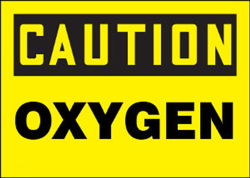 Caution Oxygen Aluminum Sign