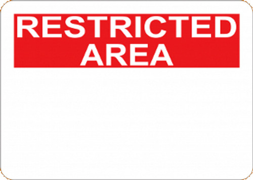 Customizable Restricted Area Blank Sign