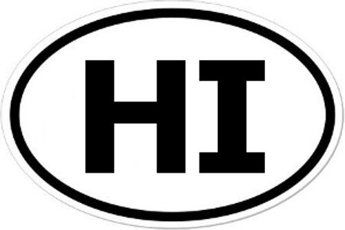 HI Oval Bumper Sticker