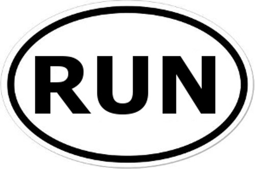 RUN Oval Bumper Sticker