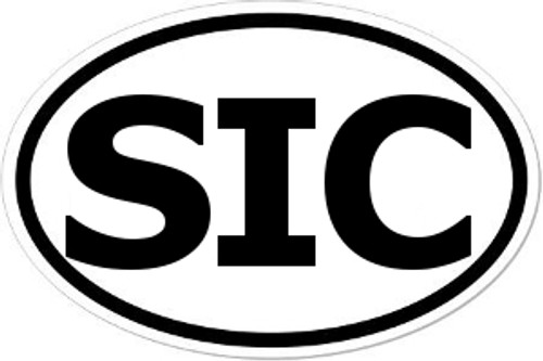 SIC Oval Bumper Sticker