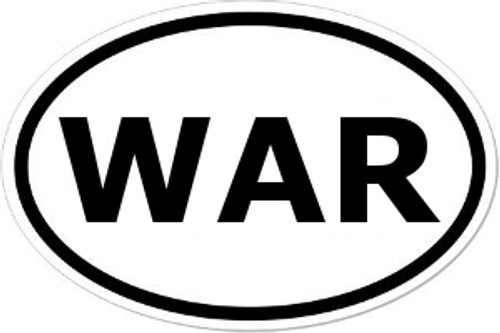 WAR Oval Bumper Sticker