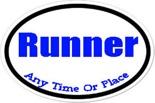 Runner Oval Bumper Sticker