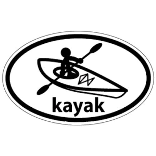 Kayak Oval Bumper Sticker