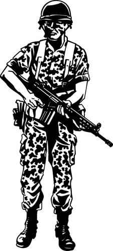 Soldier With Rifle Decal