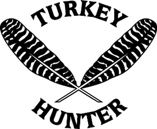 Turkey Hunter Crossed Feathers Decal