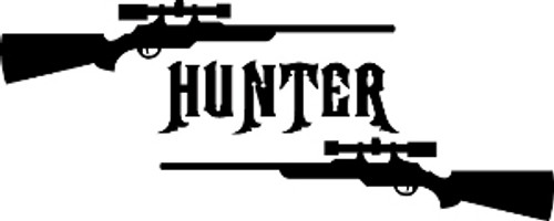 Rifle With Scope Hunter Decal