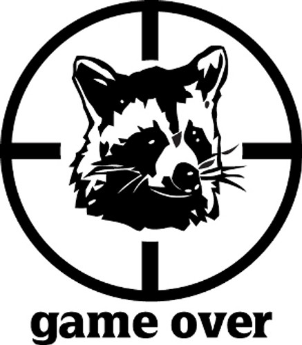 Game Over Raccoon Hunting Decal