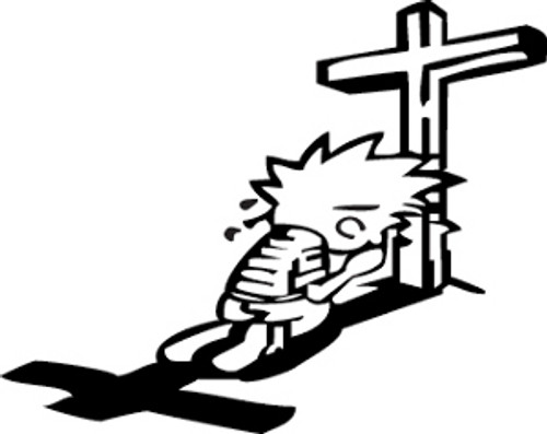 Calvin Praying Decal