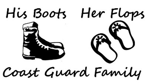 His Boots, Her Flops, Coast Guard Family Decal