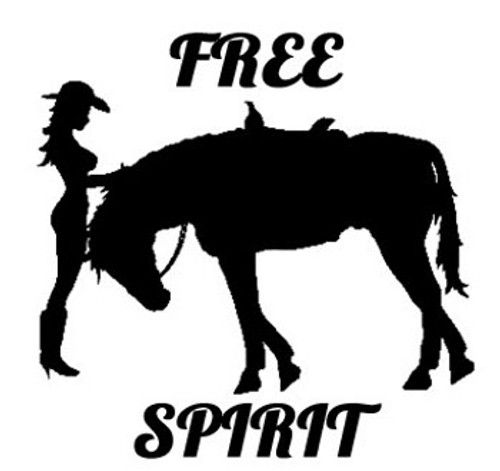 Free Spirit Cowgirl With Horse Decal