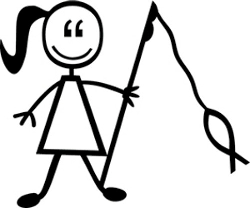 Fishing Daughter Stick Figure Decal