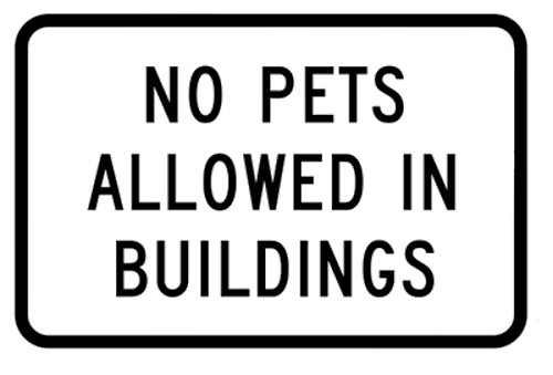 No Pets Allowed In Buildings Sticker