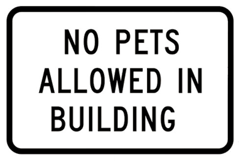 No Pets Allowed In Building Sticker