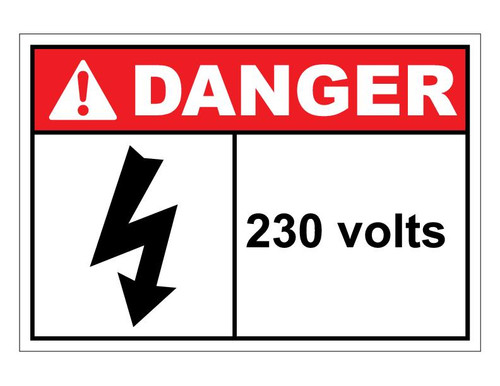 ANSI Danger 230 Volts