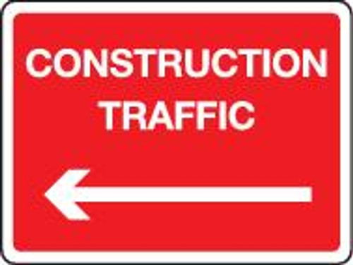 Construction Traffic With Left Arrow