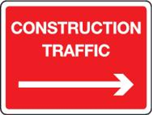 Construction Traffic With Right Arrow