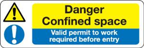 Danger Confined Space Valid Work Permit Required Before Entry