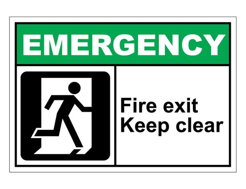 ANSI Emergency Fire Exit Keep Clear