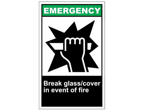 ANSI Emergency Break Glass/Cover In Event Of Fire