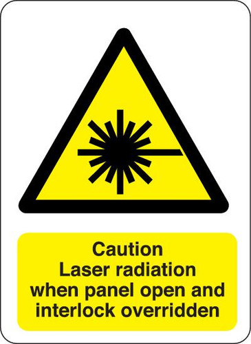 Caution Laser Radiation When Panel Open And Interlock Overriden