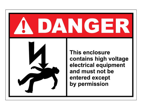 ANSI Danger This Enclosure Contains High Voltage Electrical Equipment