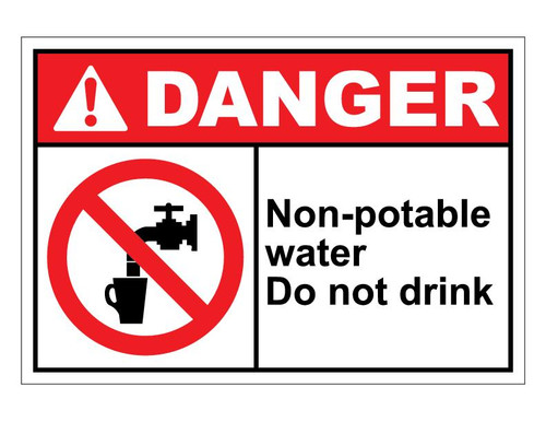 ANSI Danger Non-Potable Water Do Not Drink