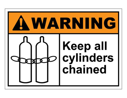 ANSI Warning Keep All Cylinders Chained