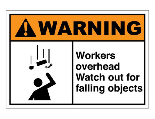 ANSI Warning Workers Overhead Watch Out For Falling Objects