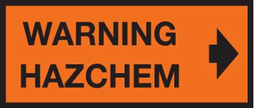 Warning Hazchem With Right Arrow Label