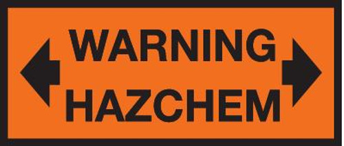 Warning Hazchem With Double Arrow Label