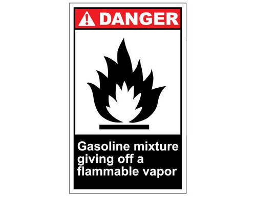 ANSI Danger Gasoline Mixture Giving Off A Flammable Vapor