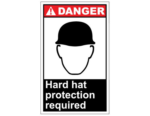 ANSI Danger Hard Hat Protection Required