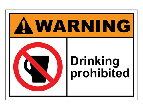 ANSI Warning Drinking Prohibited