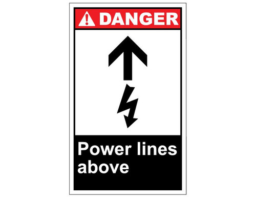 ANSI Danger Power Lines Above