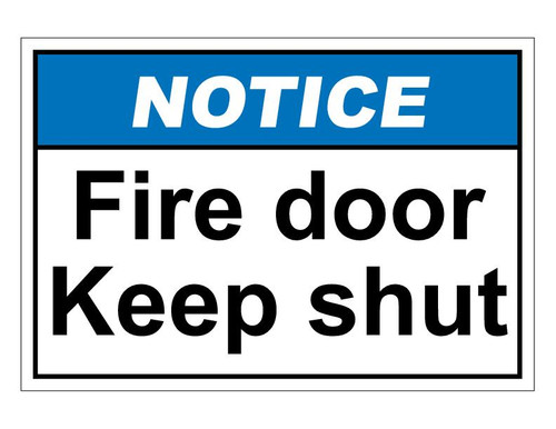 ANSI Notice Fire Door Keep Shut